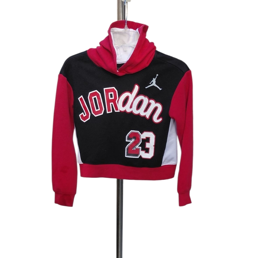 Jordan Kids Hoodie in Black, Red, and White
